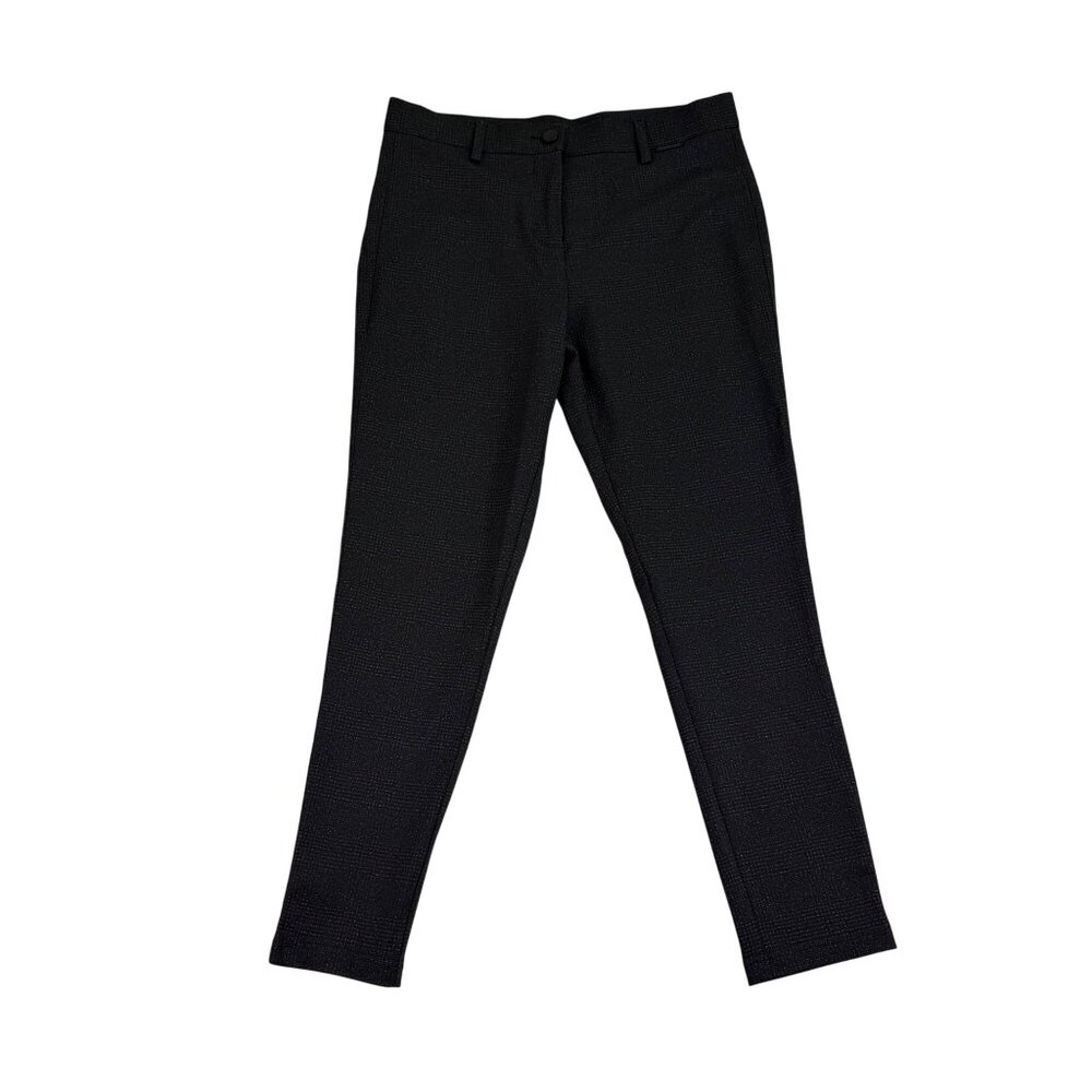 Mario Serrani Womens Black Polyester Blend Slim Fit Knit Legging Charcoal Plaid
